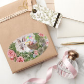 Holiday Rabbit Ovaler Aufkleber