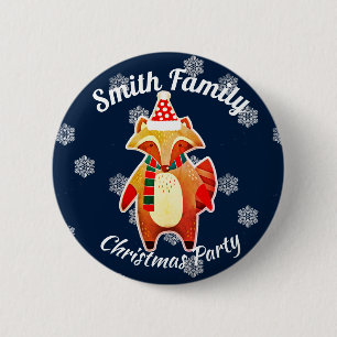 Holiday Raccoon Button
