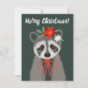 Holiday Raccoon Feiertagskarte
