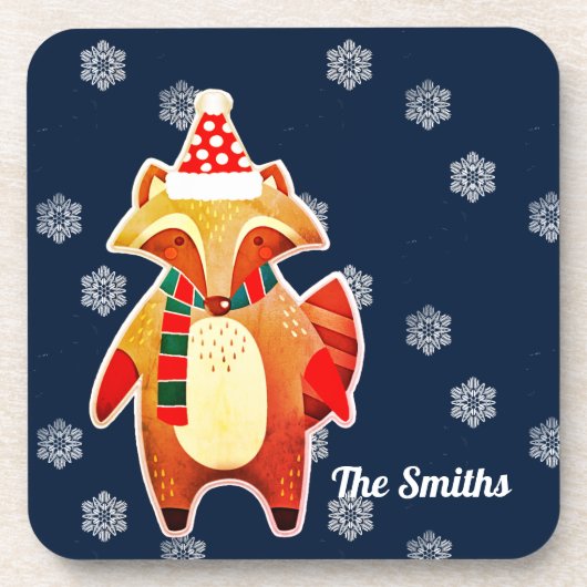Holiday Raccoon Getränkeuntersetzer (Vorderseite)