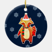 Holiday Raccoon Keramik Ornament (Hinten)