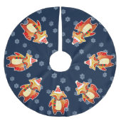 Holiday Raccoon Polyester Weihnachtsbaumdecke (Vorderseite)
