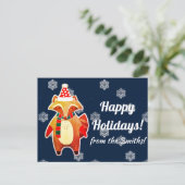 Holiday Raccoon Postkarte (Stehend Vorderseite)