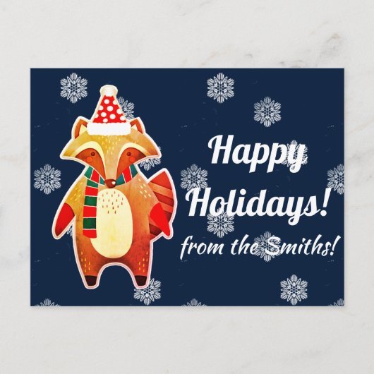 Holiday Raccoon Postkarte (Vorderseite)