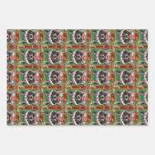 Holiday Raccoon Wrapping Paper Geschenkpapier Set (Vorderseite)
