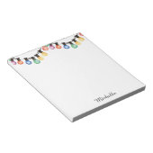 Holiday Rainbow Weihnachtslichter Personalisiert N Notizblock (angewinkelt)