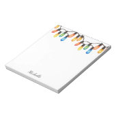 Holiday Rainbow Weihnachtslichter Personalisiert N Notizblock (Rotiert)