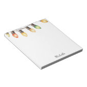 Holiday Rainbow Weihnachtslichter Personalisiert N Notizblock (angewinkelt)