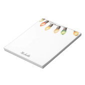 Holiday Rainbow Weihnachtslichter Personalisiert N Notizblock (Rotiert)