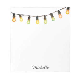 Holiday Rainbow Weihnachtslichter Personalisiert N Notizblock