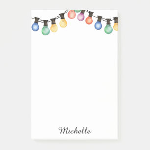 Holiday Rainbow Weihnachtslichter Personalisiert N Post-it Klebezettel