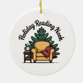 Holiday Reading Nook Tree Keepsake Keramik Ornament (Hinten)