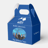 Holiday Real Anwesen Blue Gift Favor Box Geschenkschachtel (Rückseite)