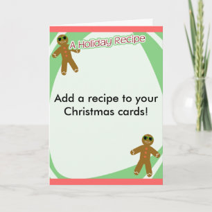 Holiday Recipe Gingerbrot Cookie Man Fun Feiertagskarte
