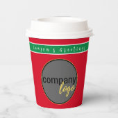 HOLIDAY RED and GREEN BUSINESS LOGO FIRMA Pappbecher (Rückseite)