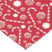 Holiday Red and White Winter Candy Cane Weihnachte Tischdecke (Schrägansicht)