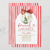 Holiday Red Brunch & Bubbly Bridal Shower Einladung (Vorne/Hinten)