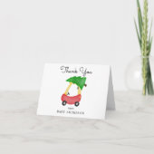 Holiday Red Car Baby Dusche Vielen Dank Dankeskarte (Vorderseite)