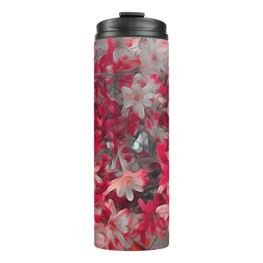 Holiday Red Floral Tumbler Thermosbecher (Vorderseite)