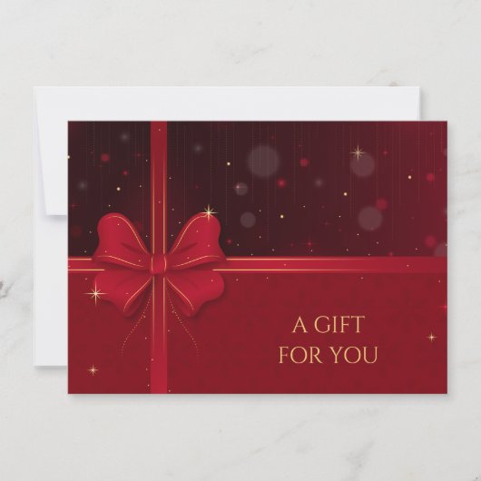 Holiday Red Gold Glitzer Geschenkgutschein (Vorderseite)