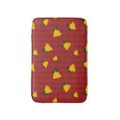 Holiday Red Gold Stripe Bells Christmas Badematte (Vorderseite Vertikal)