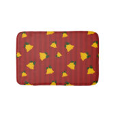 Holiday Red Gold Stripe Bells Christmas Badematte (Vorderseite)