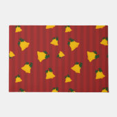 Holiday Red Gold Stripe Bells Christmas Fußmatte (Vorderseite)