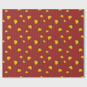 Holiday Red Gold Stripe Bells Christmas Geschenkpapier (Flach)