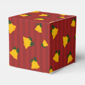 Holiday Red Gold Stripe Bells Christmas Geschenkschachtel (Rückseite)