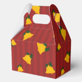 Holiday Red Gold Stripe Bells Christmas Geschenkschachtel (Vorderseite)