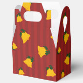 Holiday Red Gold Stripe Bells Christmas Geschenkschachtel (Offen)