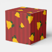 Holiday Red Gold Stripe Bells Christmas Geschenkschachtel (Rückseite)