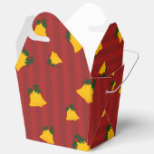 Holiday Red Gold Stripe Bells Christmas Geschenkschachtel (Offen)