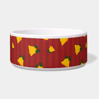 Holiday Red Gold Stripe Bells Christmas Napf