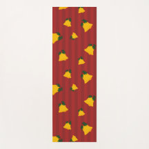 Holiday Red Gold Stripe Bells Christmas