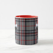 Holiday Red Gray Kariert Great Dane Weihnachten Tasse (Zentrum)