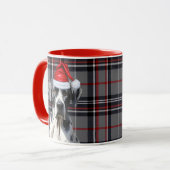 Holiday Red Gray Kariert Great Dane Weihnachten Tasse (Vorderseite Links)