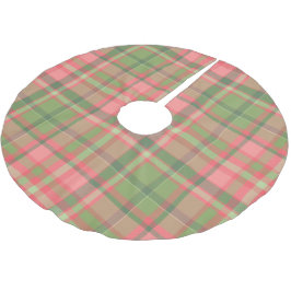 Holiday Red Green Tartan Kariert Polyester Weihnachtsbaumdecke