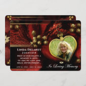 Holiday Red Heart Foto Beileid Danke Karte (Vorne/Hinten)