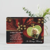 Holiday Red Heart Foto Beileid Danke Karte (Stehend Vorderseite)