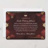 Holiday Red Heart Foto Beileid Danke Karte (Rückseite)