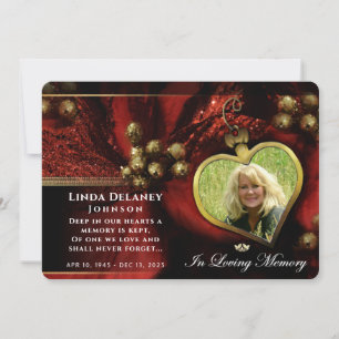 Holiday Red Heart Foto Beileid Danke Karte