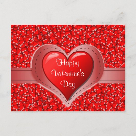Holiday Red Hearts Happy Valentine's Day Postkarte (Vorderseite)