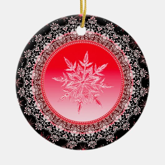 Holiday Red Ice Keramik Ornament (Vorne)