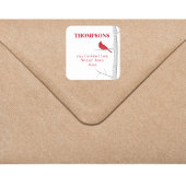 Holiday Red Kardinal Einfache Winter Rücksendeadre Quadratischer Aufkleber