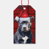Holiday Red Kariert Bluenose Pit Dog Lover Geschenkanhänger (Vorderseite)