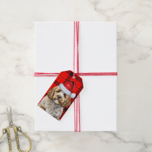 Holiday Red Kariert Cockapoo Santa Dog Weihnachten Geschenkanhänger