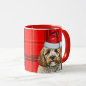 Holiday Red Kariert Cockapoo Weihnachten Weihnacht Tasse (VorderseiteRechts)