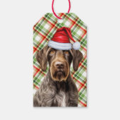Holiday Red Kariert GWP Pointer Dog Lover Weihnach Geschenkanhänger (Vorderseite)