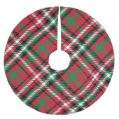 Holiday Red Kariert Pattern Polyester Weihnachtsbaumdecke (Vorderseite)